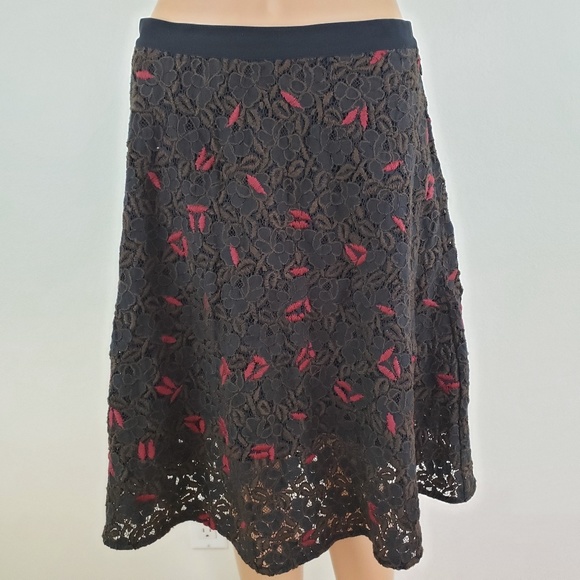 AllSaints Lace A Line Skirt Knee Length Leela 8 Goth Romantic y2k - Picture 2 of 7